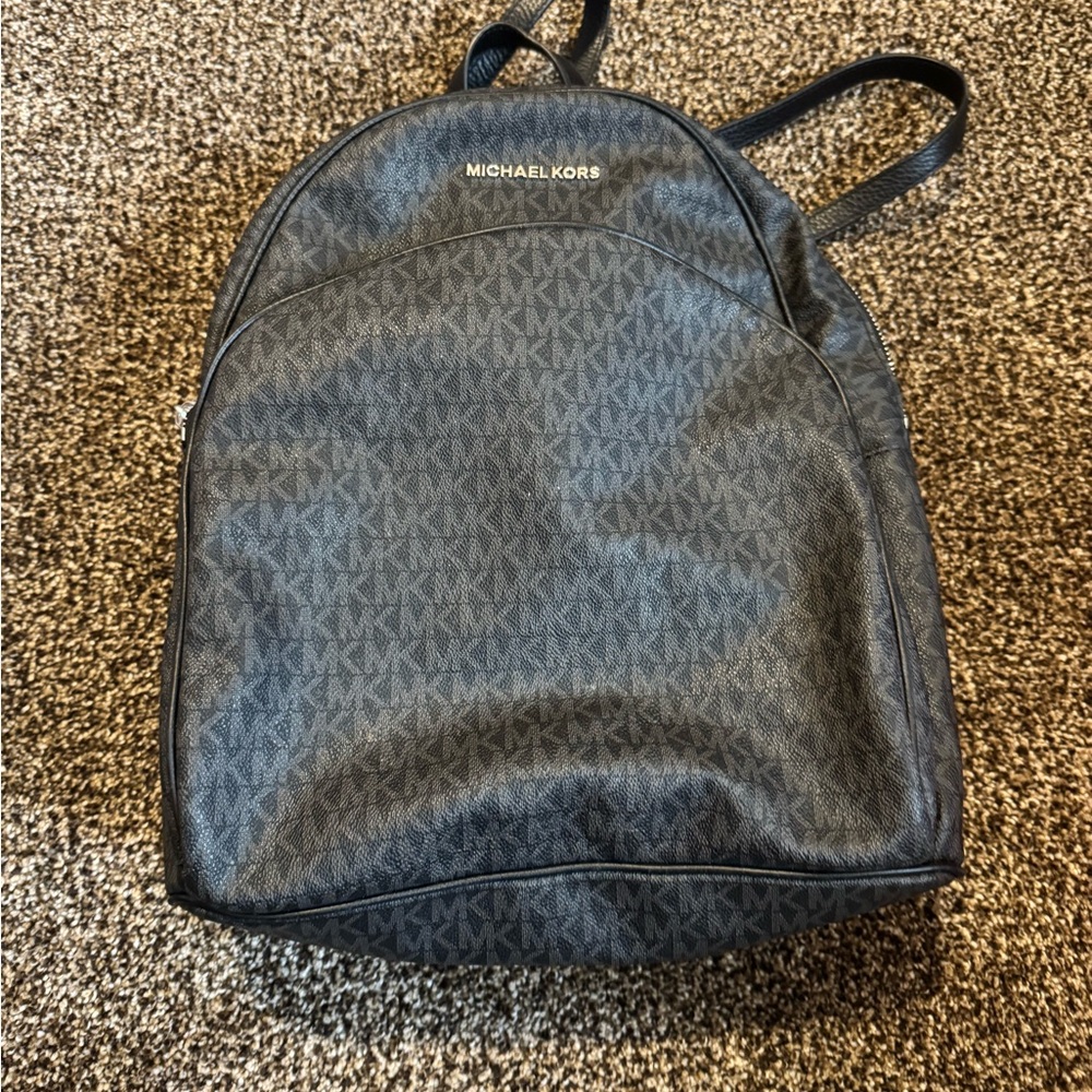 Michael Kors Dark Gray Monogram Backpack
